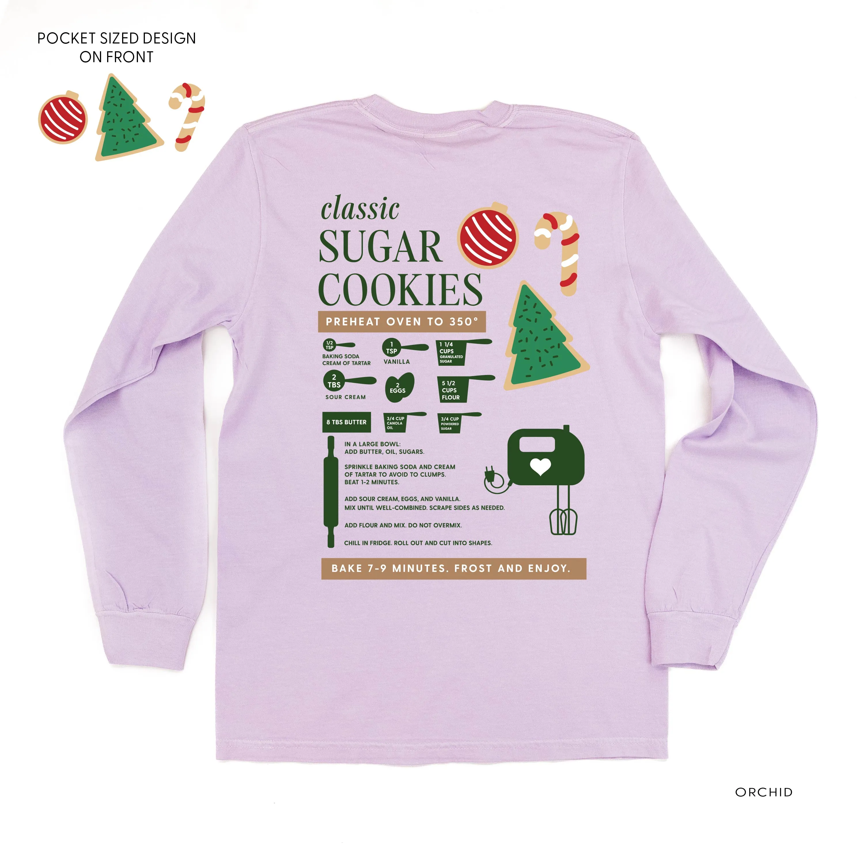 Sugar Cookie Recipe (pf&b) - LONG SLEEVE Comfort Colors Tee