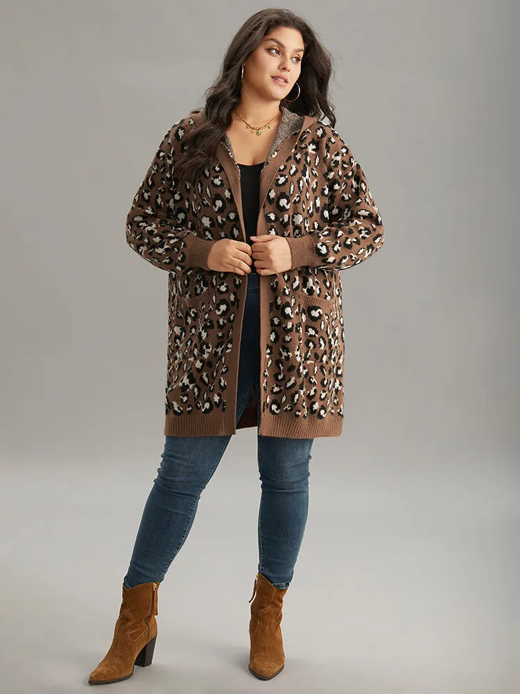 Supersoft Essentials Leopard Hooded Pocket Cardigan