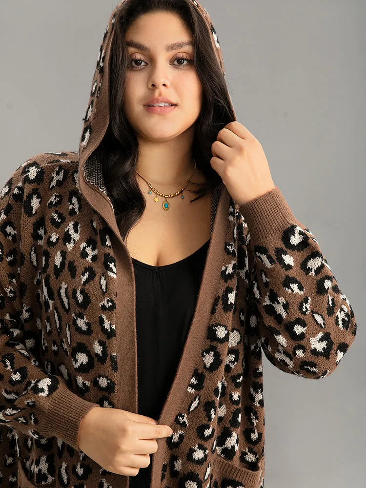 Supersoft Essentials Leopard Hooded Pocket Cardigan