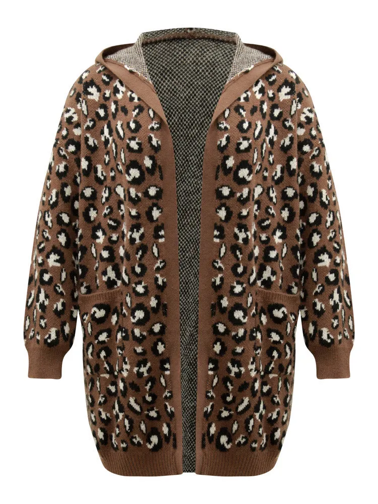 Supersoft Essentials Leopard Hooded Pocket Cardigan