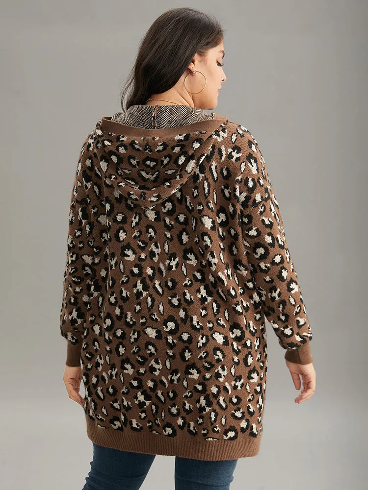 Supersoft Essentials Leopard Hooded Pocket Cardigan