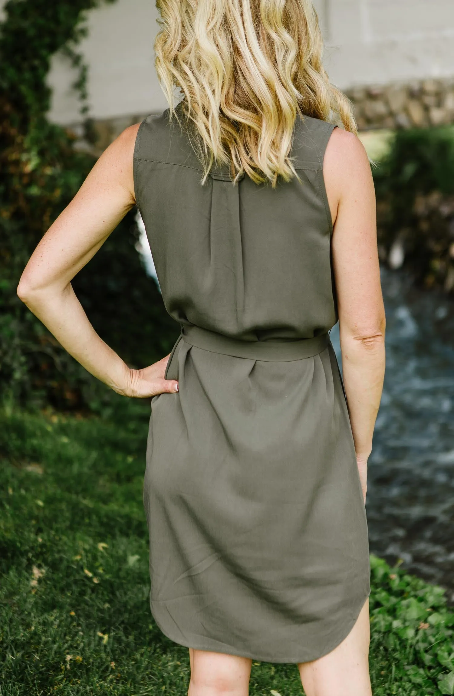 Tie Front Utility Dress