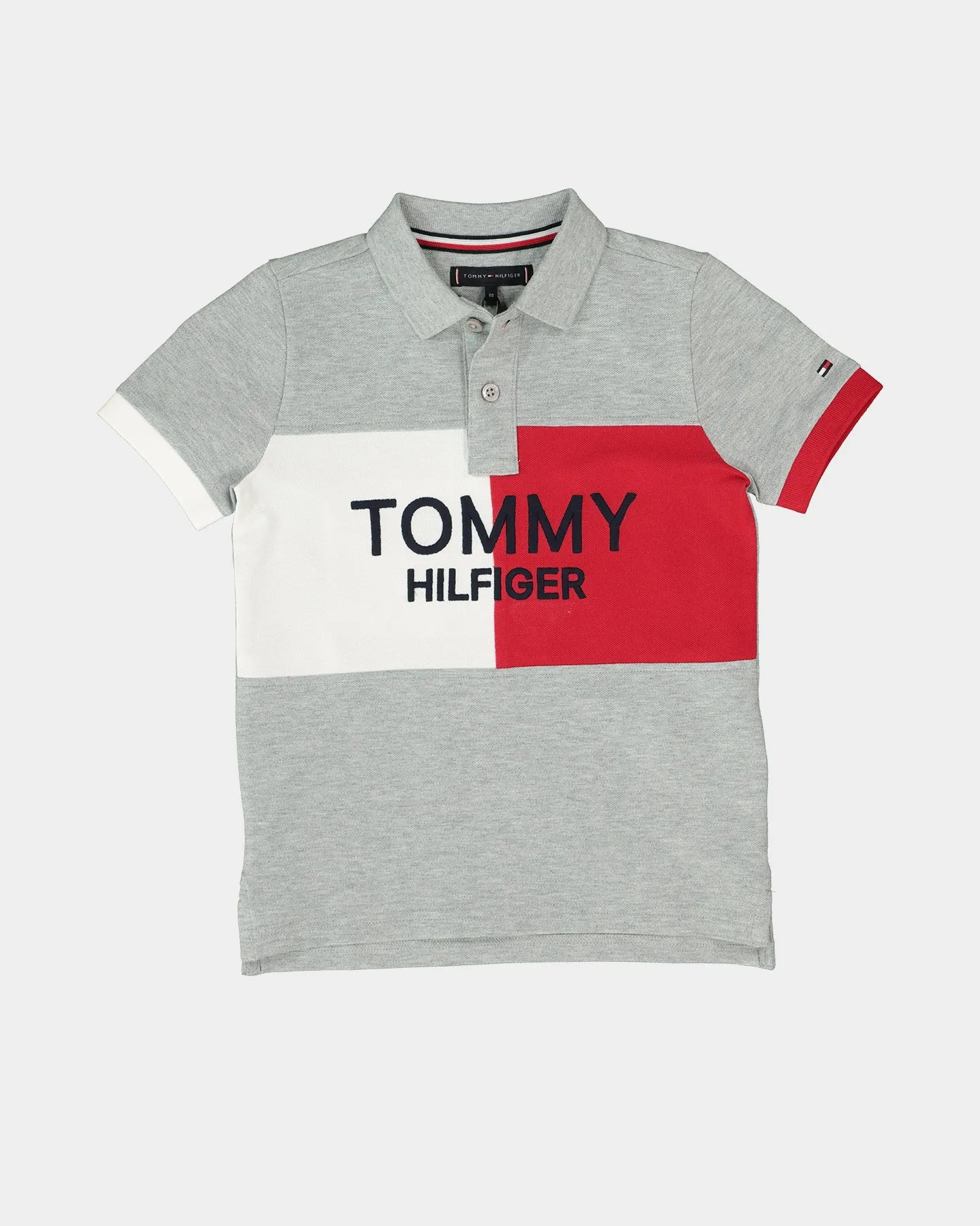 Tommy Hilfiger Kid's Color-Blocked Archive Polo T-Shirt Grey Heather