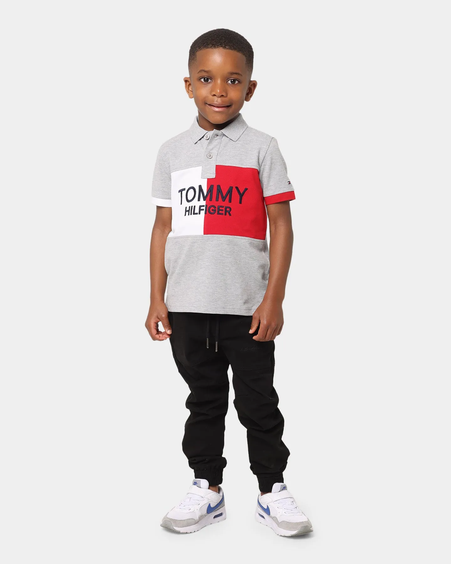 Tommy Hilfiger Kid's Color-Blocked Archive Polo T-Shirt Grey Heather