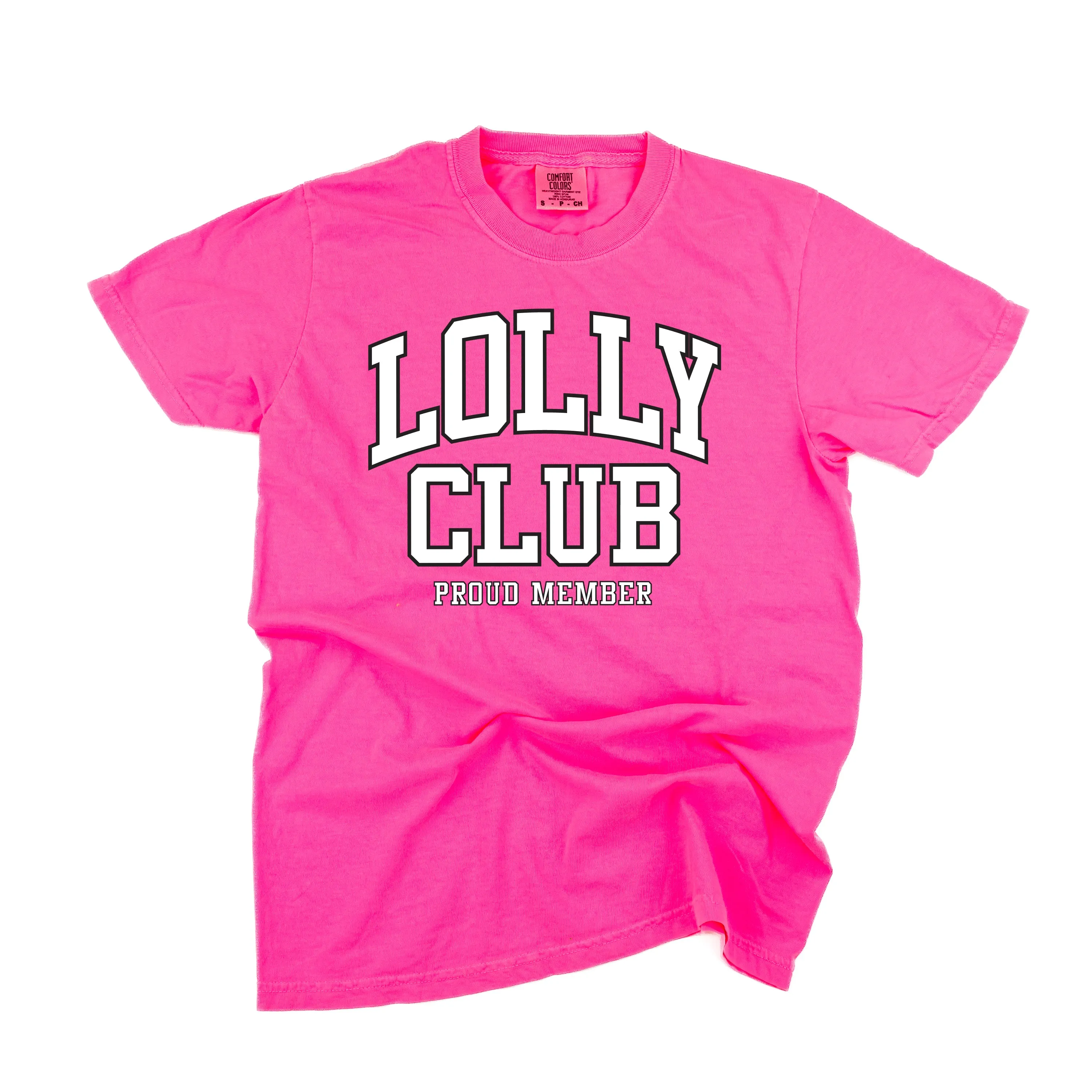 Varsity Style - LOLLY Club - Proud Member - SHORT SLEEVE COMFORT COLORS TEE