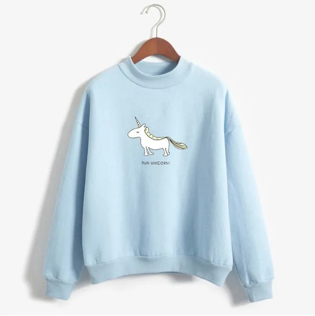 VenusFox Women's Unicorn Print Long Sleeve Casual Sweater