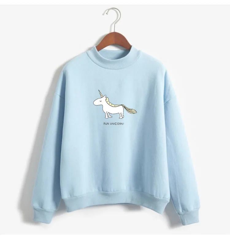 VenusFox Women's Unicorn Print Long Sleeve Casual Sweater