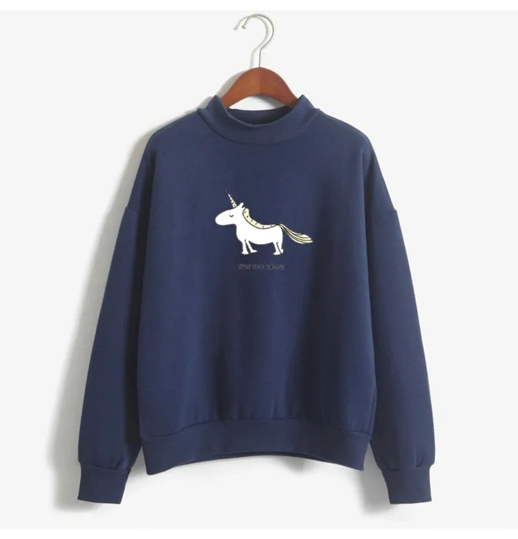 VenusFox Women's Unicorn Print Long Sleeve Casual Sweater