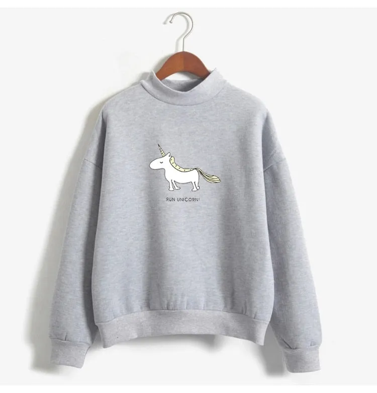 VenusFox Women's Unicorn Print Long Sleeve Casual Sweater