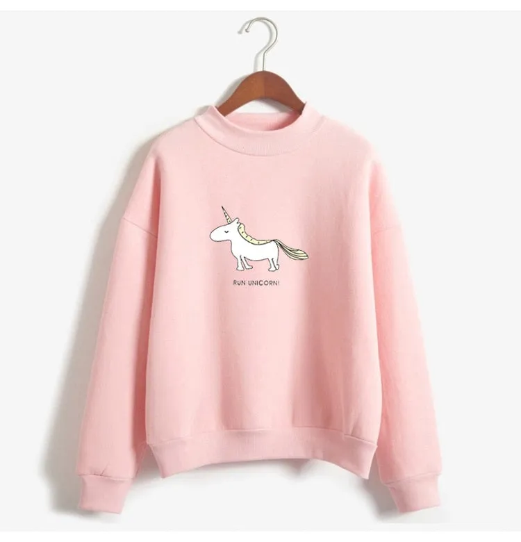 VenusFox Women's Unicorn Print Long Sleeve Casual Sweater