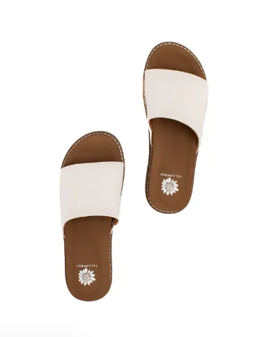 White Wide Band Sandal