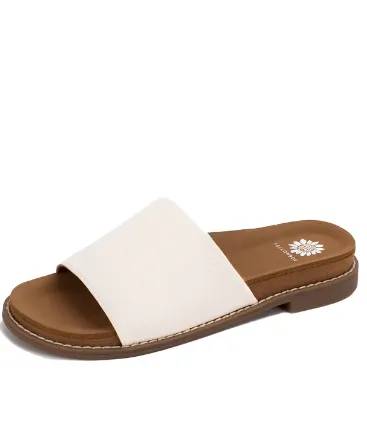 White Wide Band Sandal