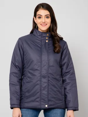 Women's Casual  Navy Blue Non quilted  Jacket