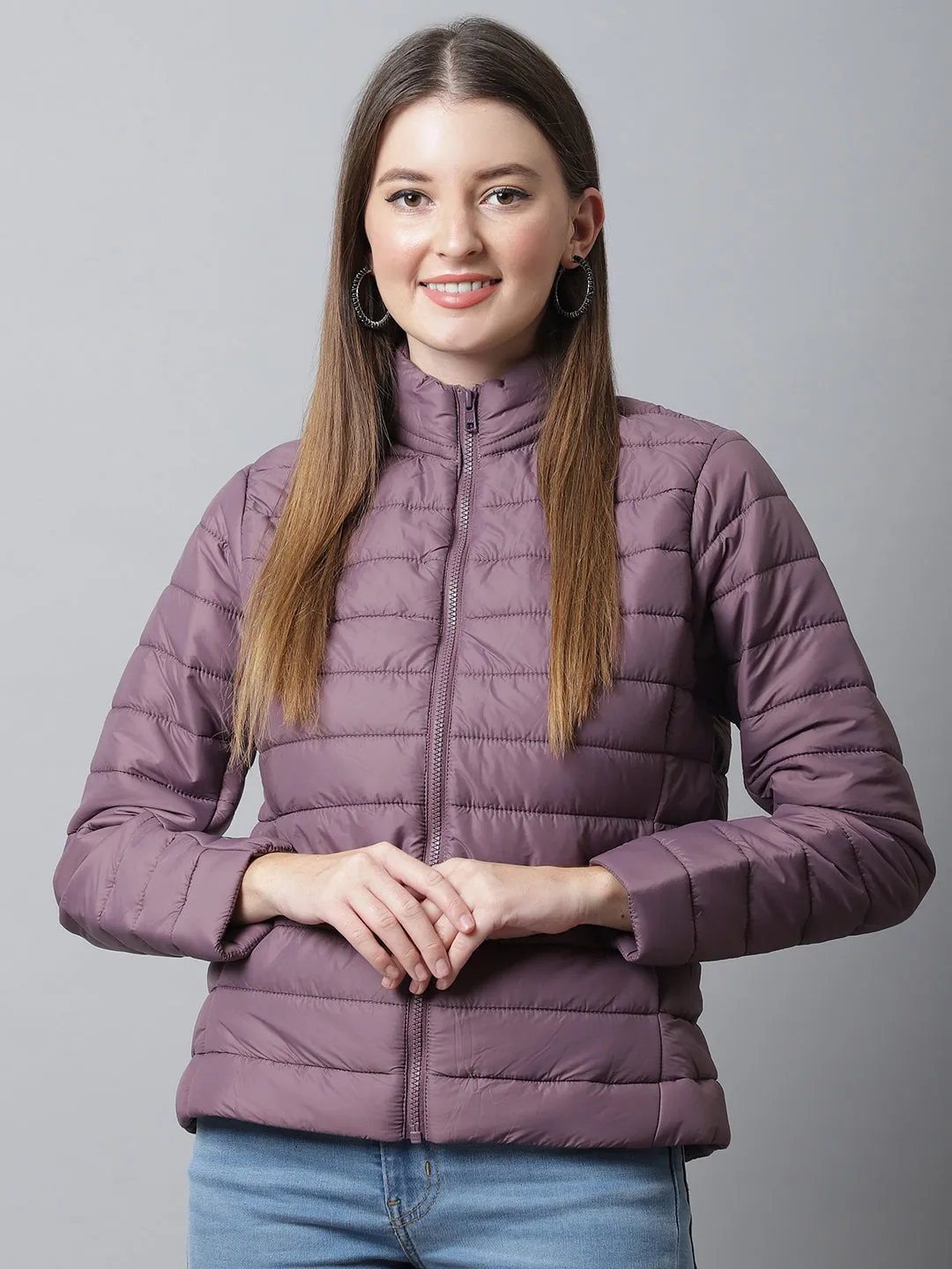 Women's Casual  Purple Quilted  Jacket